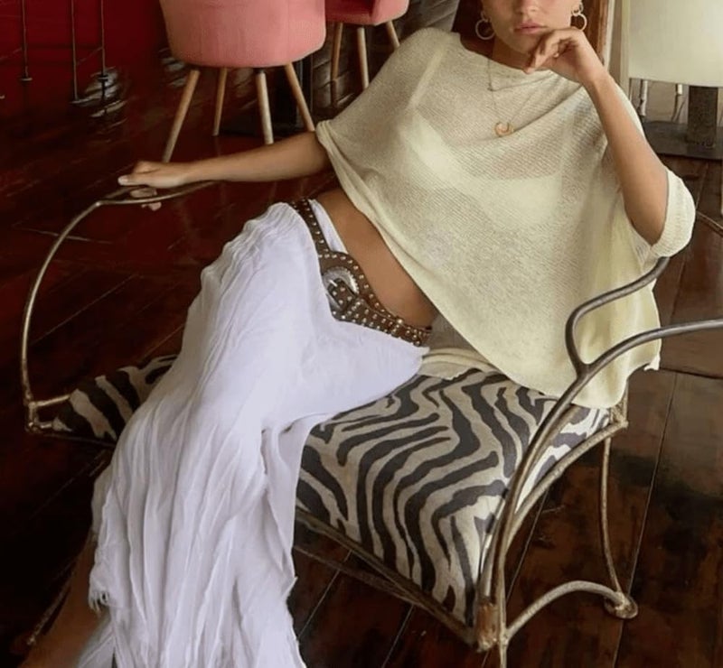 Argeousgor Women Sheer Poncho Top Lightweight Knit Crochet Shrug Bolero Mesh Batwing Sleeve Sweater Cover Up Beachwear - Image 2